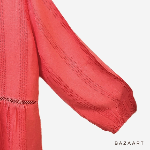 Fever Coral Peasant Blouse - Picture 8 of 13